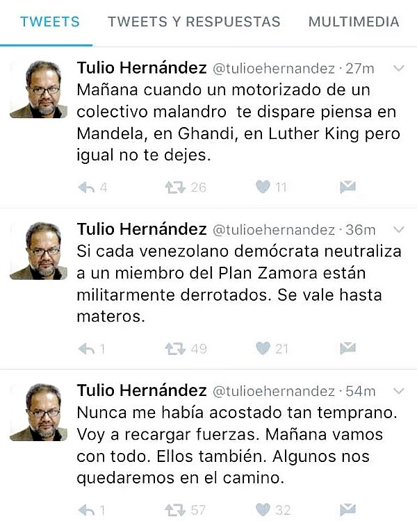 Victor Vargas Irausquin - Tweet Tulio Hernandez