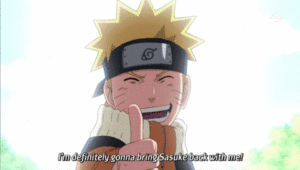 Naruto levantando el pulgar mientras hace la promesa de traer de vuelta con él a su amigo Sasuke de la misma forma en que la guionista de la película prometió hacer una buena película de Naruto.- Blog Hola Telcel